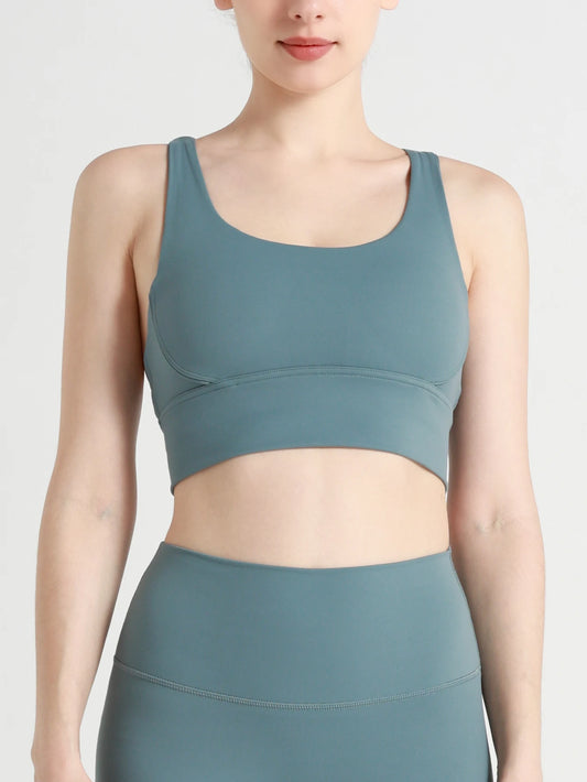 Classic Solid color Yoga Bras U-Neck Collar Cross-Shaped Back Design Shockproof Comfortable Cycling Fitness Workout Sports Vest