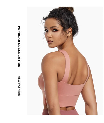 Women’s Padded High Impact Sports Bra – Racerback Workout Crop Top High Support Fitness Yoga Bra