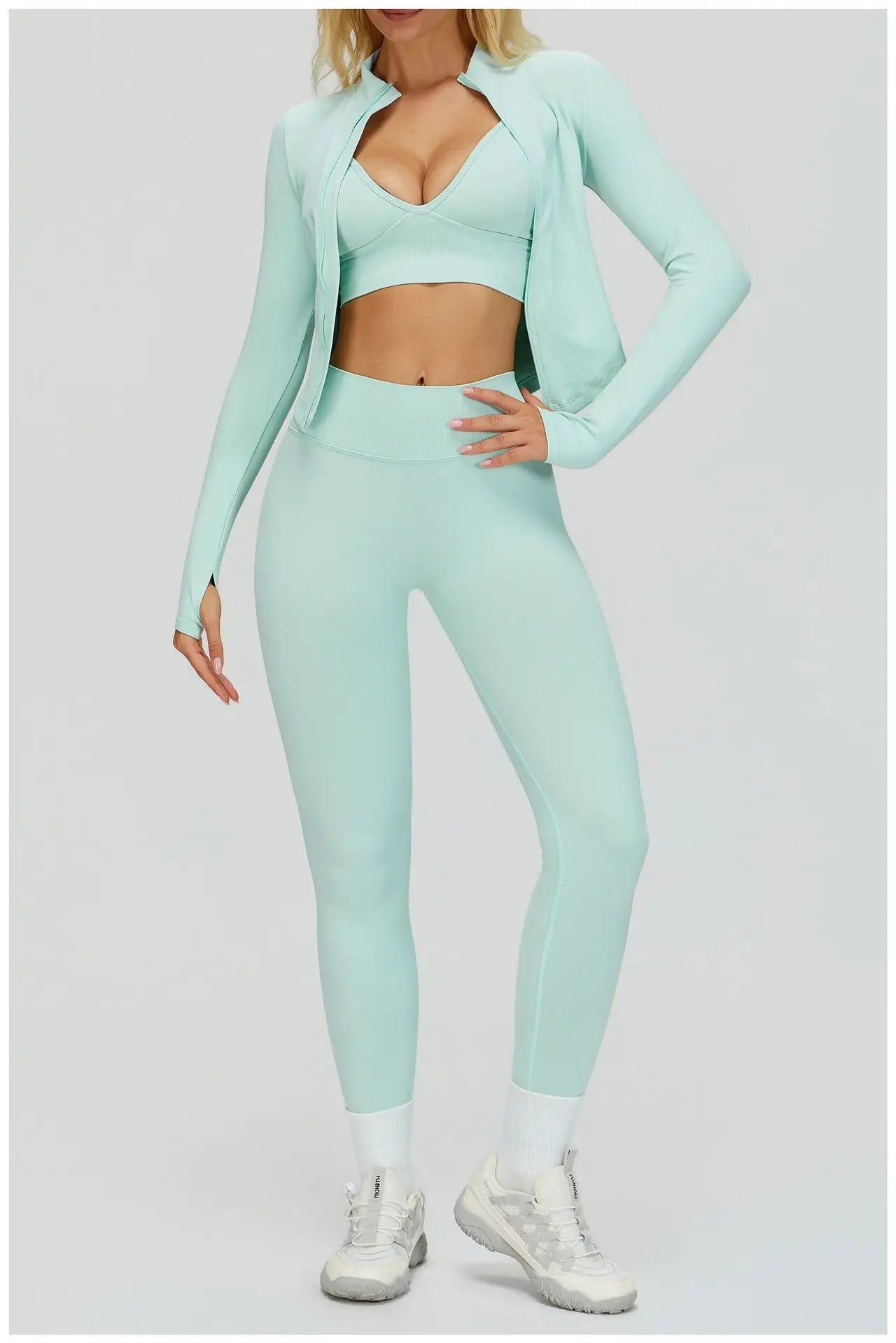 SWELTERING 2/3PCS Seamless Sportswear Fitness Sleeve Sports Suits