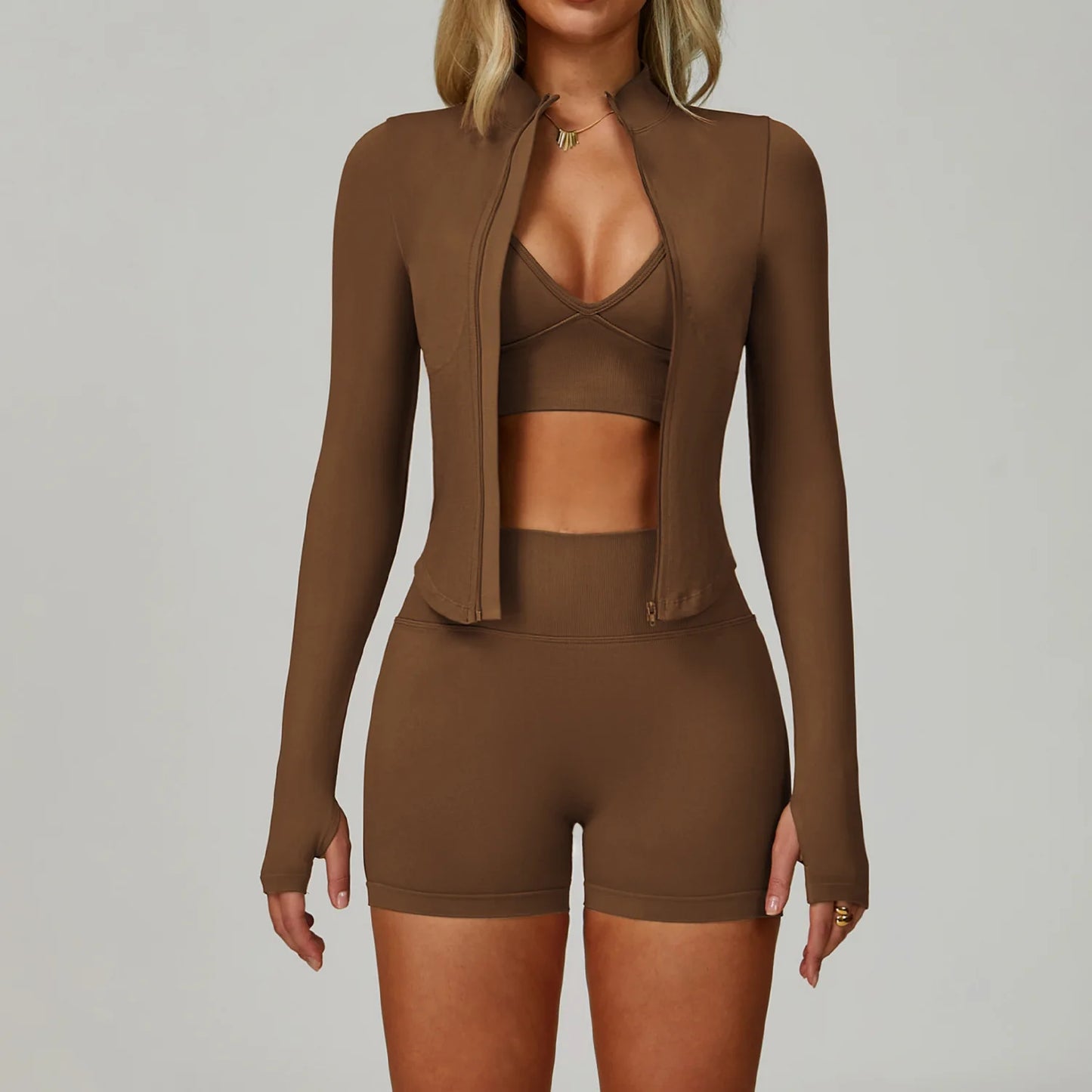 SWELTERING 2/3PCS Seamless Sportswear Fitness Sleeve Sports Suits