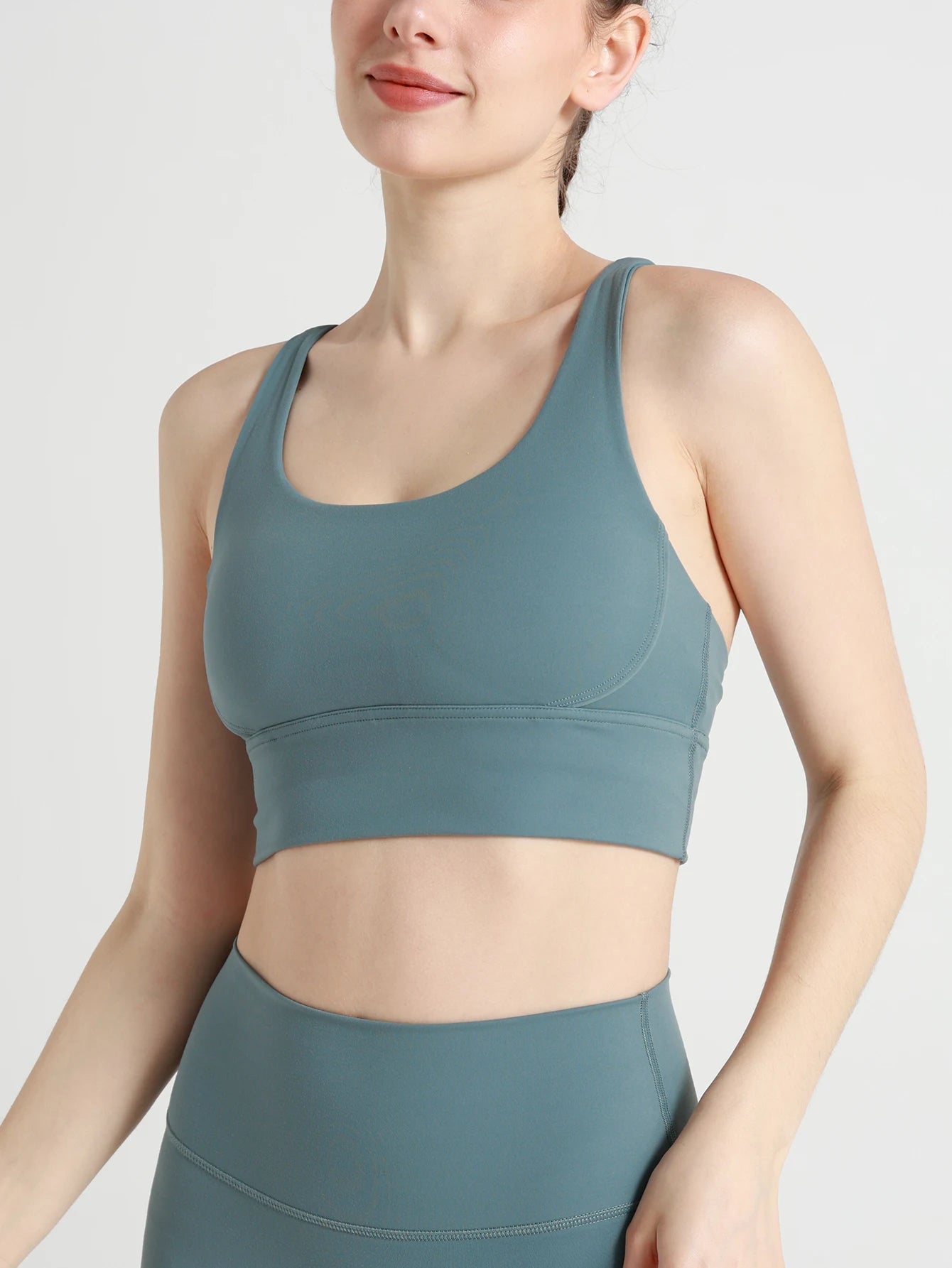 Classic Solid color Yoga Bras U-Neck Collar Cross-Shaped Back Design Shockproof Comfortable Cycling Fitness Workout Sports Vest