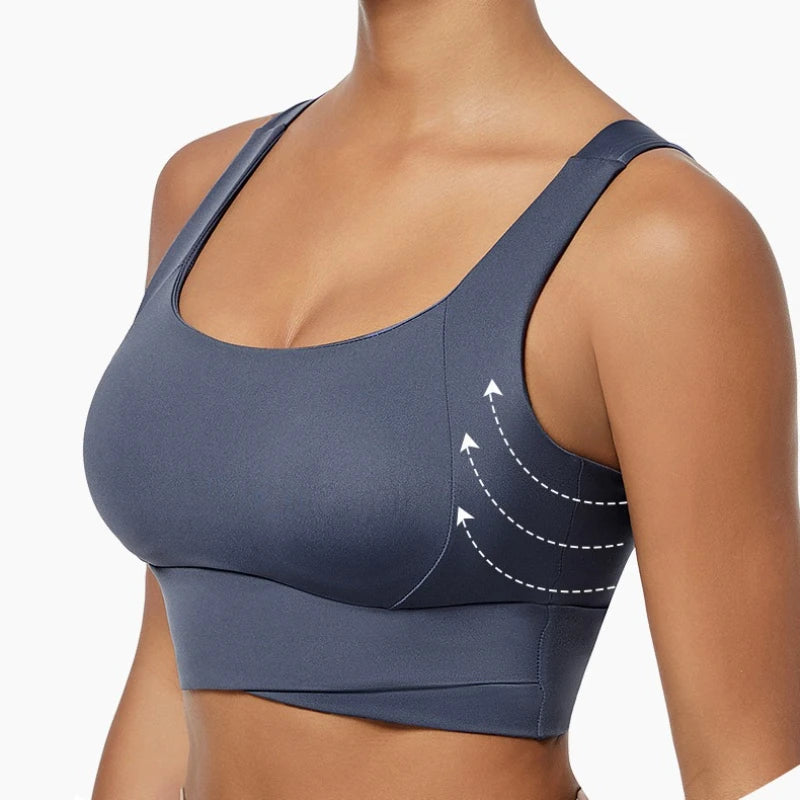 Women’s Padded High Impact Sports Bra – Racerback Workout Crop Top High Support Fitness Yoga Bra