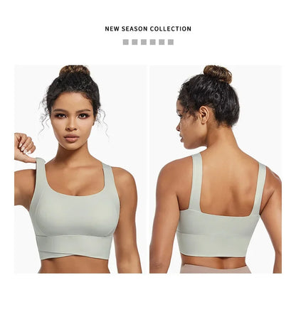 Women’s Padded High Impact Sports Bra – Racerback Workout Crop Top High Support Fitness Yoga Bra