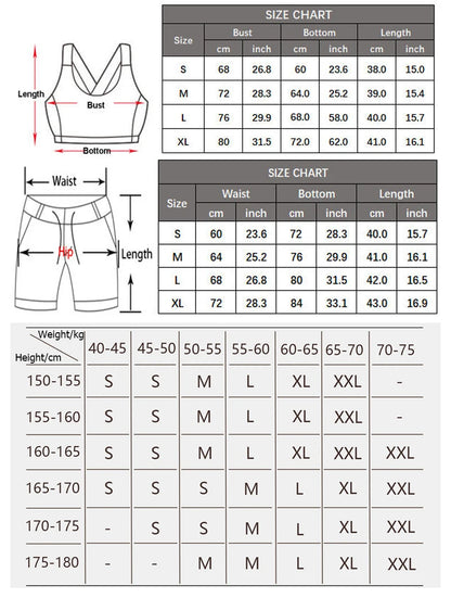 Women Two Pieces Fitness Yoga Set Breathable Outdoor Running Suit Soft Stretchy Tennis Skirt Workout Clothes Short Sportswear