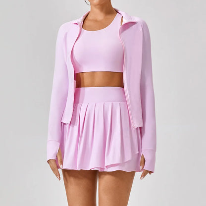 UV Resistant Sunscreen Jacket Quick Drying Slim Fit Ice Silk Cool Sports 3pcs Set