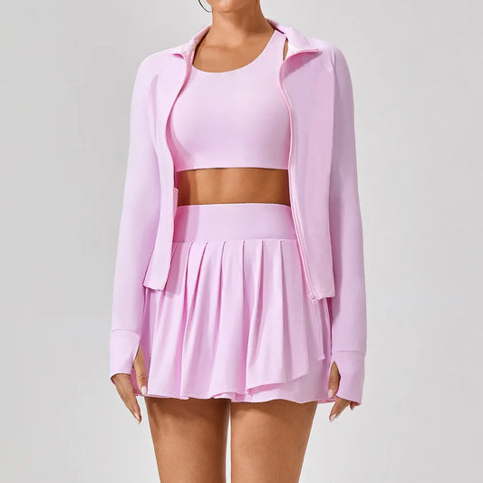 UV Resistant Sunscreen Jacket Quick Drying Slim Fit Ice Silk Cool Sports 3pcs Set