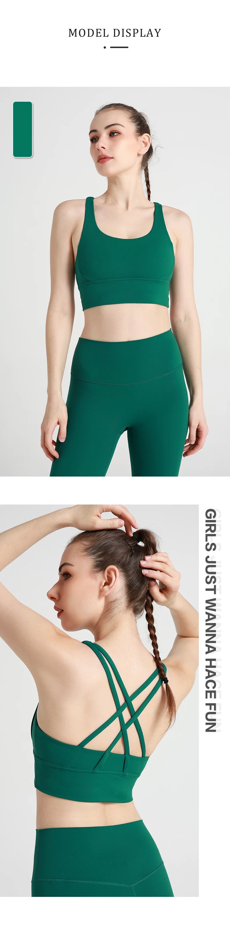 Classic Solid color Yoga Bras U-Neck Collar Cross-Shaped Back Design Shockproof Comfortable Cycling Fitness Workout Sports Vest