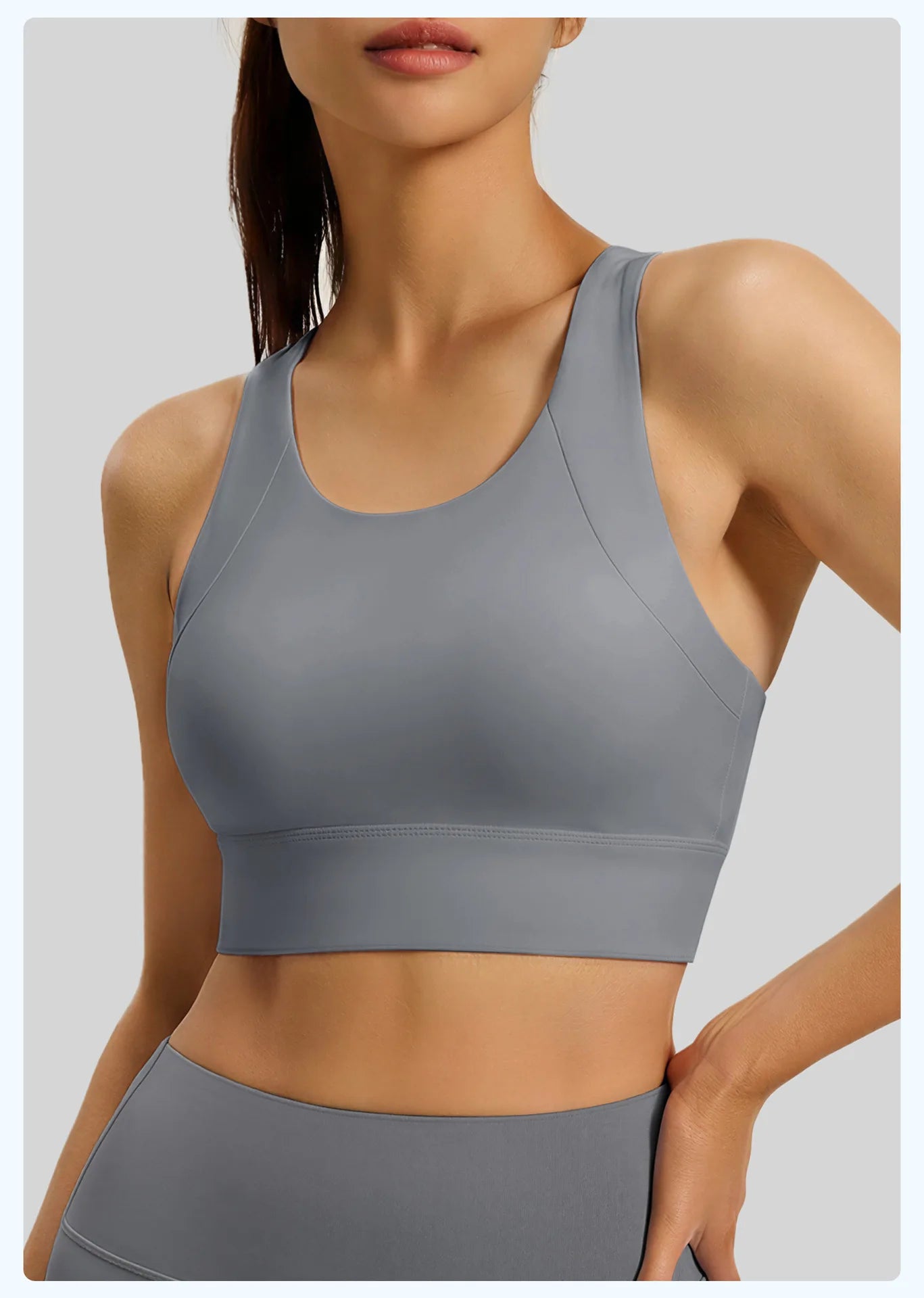 Women's Yoga Sports Bra Shock Absorption Gathered Nylon Elastic Top Running Fitness Vest Comfortable Breathable Fixed Pad