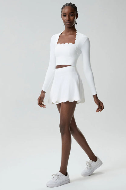 Black Small Wav Tennis Woman Sports Two-Piece Set