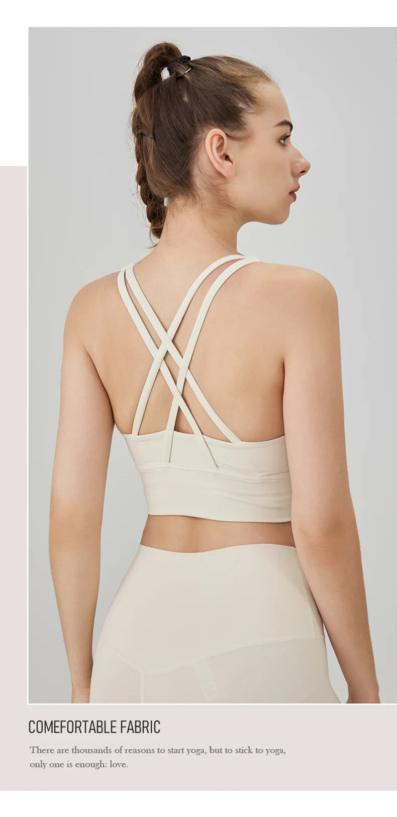 Classic Solid color Yoga Bras U-Neck Collar Cross-Shaped Back Design Shockproof Comfortable Cycling Fitness Workout Sports Vest