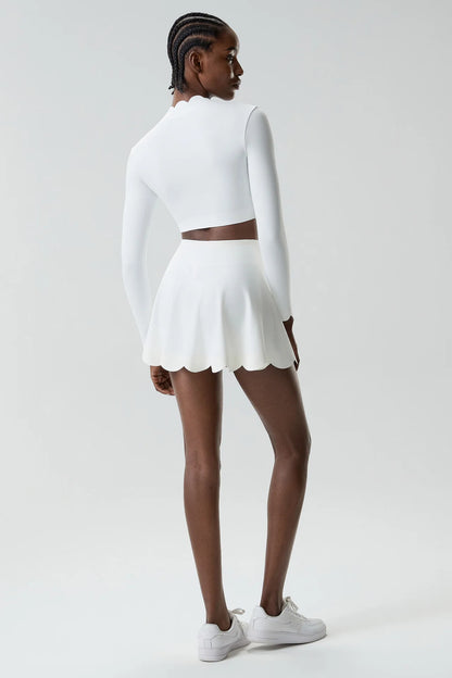 Black Small Wav Tennis Woman Sports Two-Piece Set