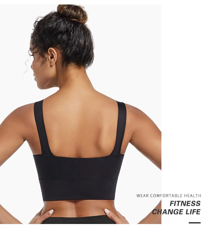 Women’s Padded High Impact Sports Bra – Racerback Workout Crop Top High Support Fitness Yoga Bra