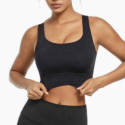 Women’s Padded High Impact Sports Bra – Racerback Workout Crop Top High Support Fitness Yoga Bra
