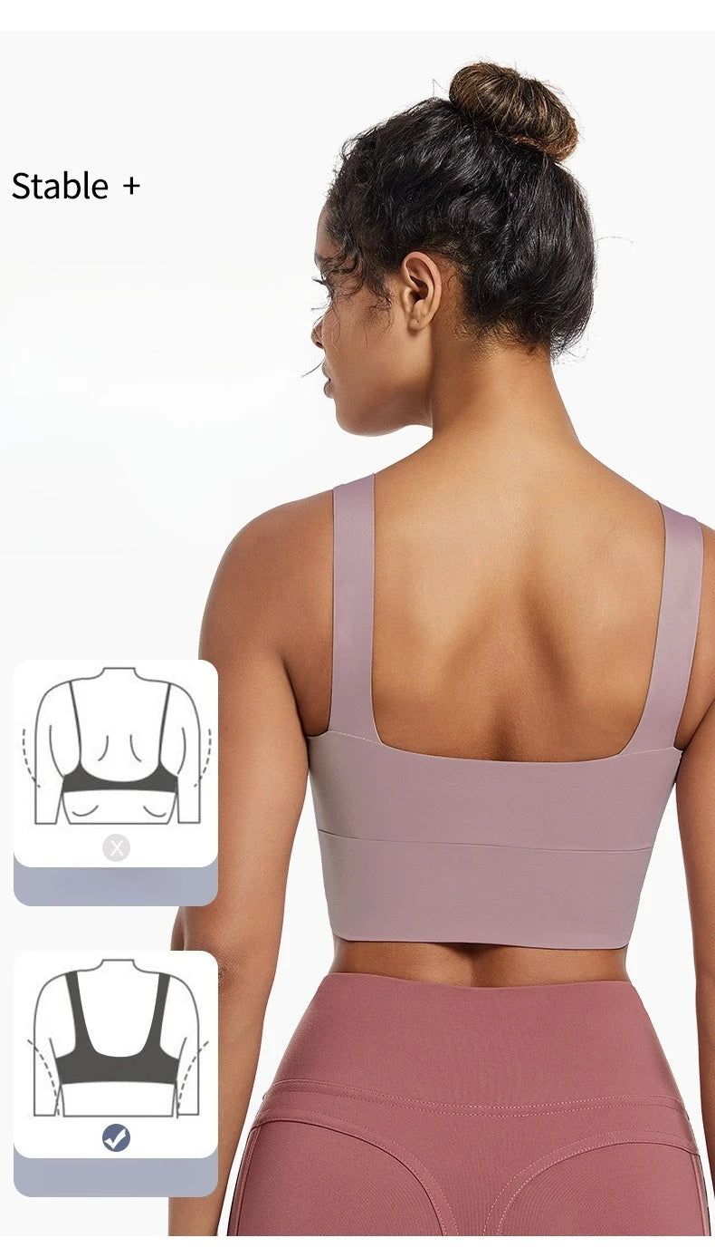 Women’s Padded High Impact Sports Bra – Racerback Workout Crop Top High Support Fitness Yoga Bra
