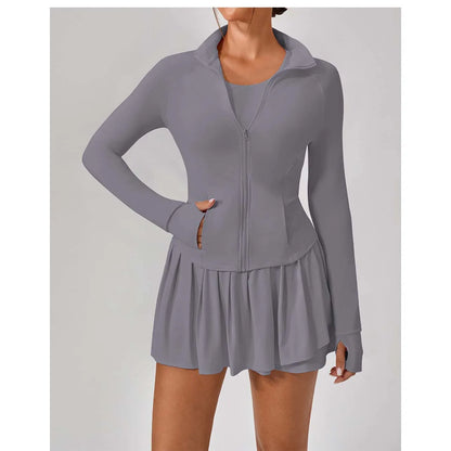 UV Resistant Sunscreen Jacket Quick Drying Slim Fit Ice Silk Cool Sports 3pcs Set