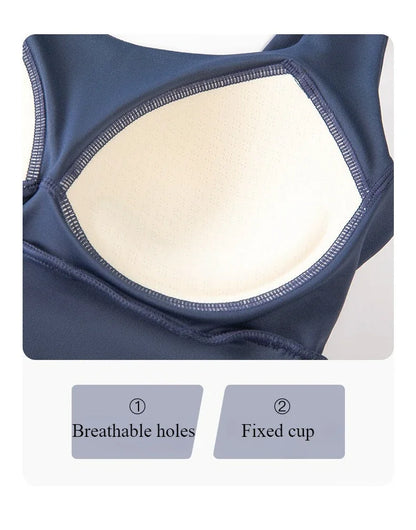 Women’s Padded High Impact Sports Bra – Racerback Workout Crop Top High Support Fitness Yoga Bra