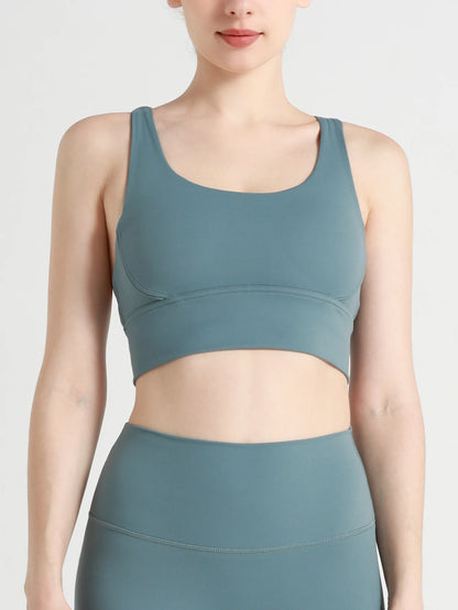 Classic Solid color Yoga Bras U-Neck Collar Cross-Shaped Back Design Shockproof Comfortable Cycling Fitness Workout Sports Vest
