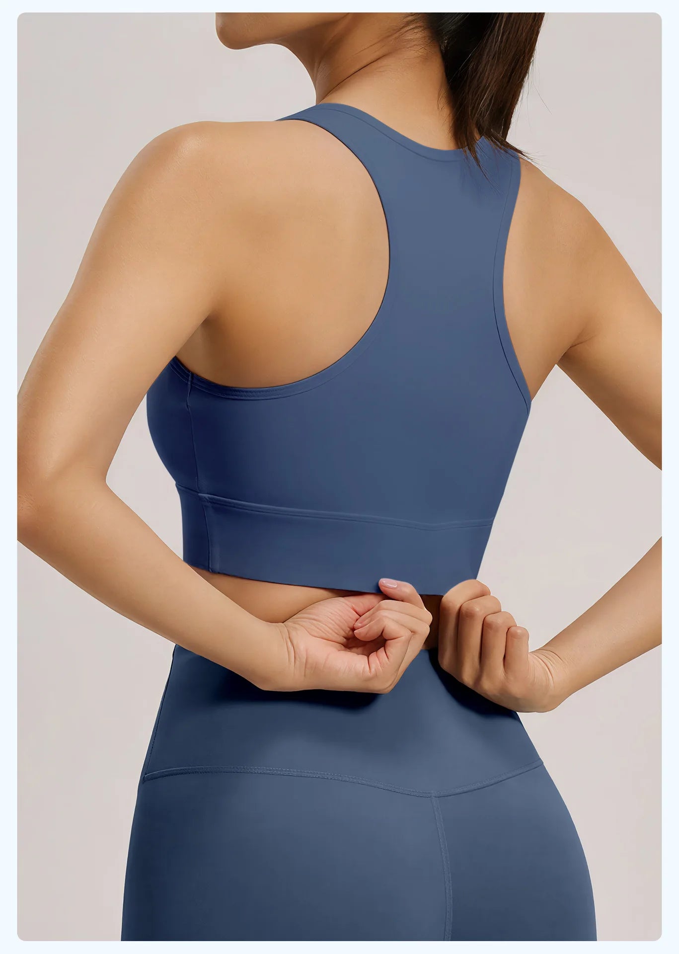 Women's Yoga Sports Bra Shock Absorption Gathered Nylon Elastic Top Running Fitness Vest Comfortable Breathable Fixed Pad