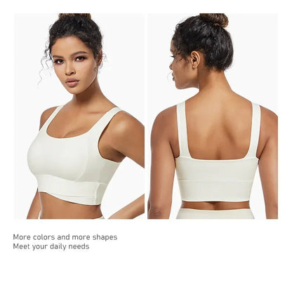 Women’s Padded High Impact Sports Bra – Racerback Workout Crop Top High Support Fitness Yoga Bra