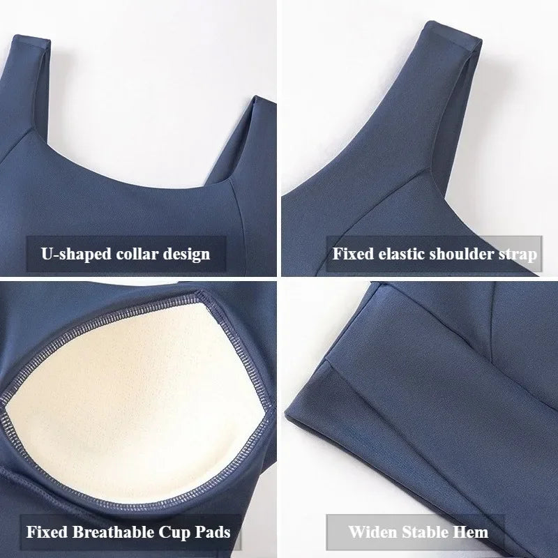 Women’s Padded High Impact Sports Bra – Racerback Workout Crop Top High Support Fitness Yoga Bra