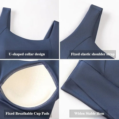 Women’s Padded High Impact Sports Bra – Racerback Workout Crop Top High Support Fitness Yoga Bra