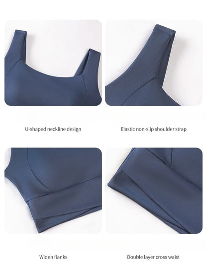 Women’s Padded High Impact Sports Bra – Racerback Workout Crop Top High Support Fitness Yoga Bra